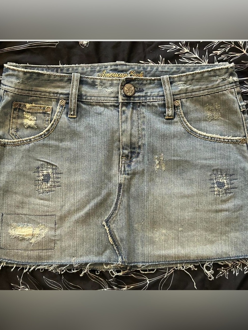 vintage american eagle mini denim skirt